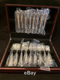 Grand Baroque Sterling Silver Set For 8 Professionally Polished New Box