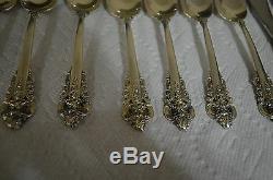 Grande Baroque By Wallace Sterling Silver Flatware Set For 12 Service 50 Pieces