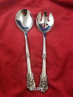 Grande Baroque by Wallace Sterling Silver Handle Custom Made Salad Set Servers