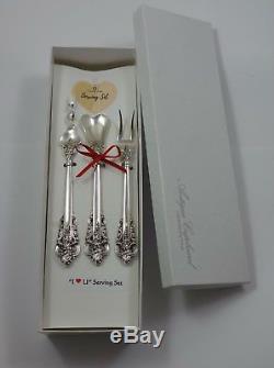 Grande Baroque by Wallace Sterling Silver I Love You Serving Set Valentines Gift