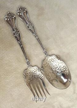 Grape by Dominick & Haff 8 3/4 Sterling robust serving set no mono circa 1895