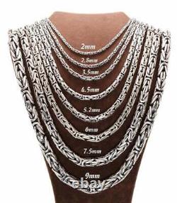 Guaranteed 925 Sterling Silver Byzantine Chain Necklace Solid & Heavy Version