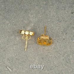 Gucci Double G Stud Earrings Yellow Gold Finish with Sterling silver