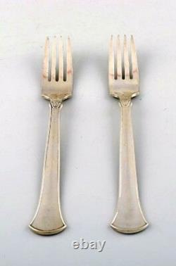 Hans Hansen silverware number 5, 2 luncheons forks in sterling silver