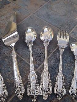 Heavy Complete Wallace Serving Hostess Set Grand Grande Baroque Sterling Silver