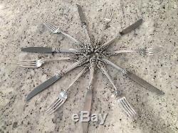 Heavy Old And Large 48 Piece Wallace Grande Baroque Sterling Silver Flatware Set