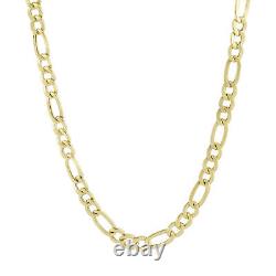 Hollow Figaro Chain Necklace Real 10K Gold Bonded 925