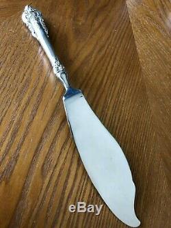 Huge Etched 12 Wallace Grande Baroque Fish Serving Knife Sterling Grand Silver