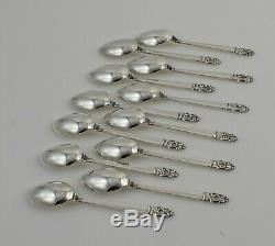 International Royal Danish Sterling Silver Demitasse Spoons 4 1/8 Set of 12