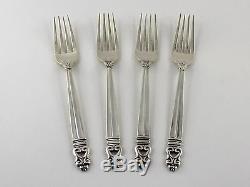 International Royal Danish Sterling Silver Place Forks 7 1/8 Inches Set of 4