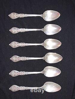 International set of 6 Demitasse Spoons 4, Sterling Silver 3.3 Oz