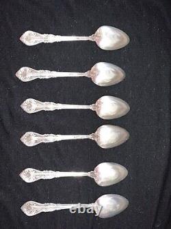 International set of 6 Demitasse Spoons 4, Sterling Silver 3.3 Oz
