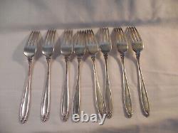 International silver Prelude sterling silver flatware 1939 (8) forks 7 1/4