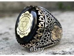 King Solomons Seal, 925 Sterling Silver Handmade Ring, Suleimans seal, Talisman