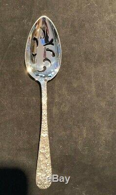 Kirk Repousse Sterling Silver Slotted Serving Spoon Server In Bag Super Gift