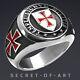 Knights Templar Masonic Freimaurer Silver 925 Sterling Ring Templi Signvm
