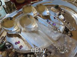 Large Salad Serving Spoon Wallace Grand Baroque Sterling Silver Server Heavy Old
