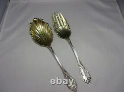 Large sterling Towle ALBANY pattern salad set Mint and Crisp