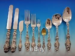 Lily by Whiting Sterling Silver Flatware Set for 12 Service 125 pcs Dinner Old