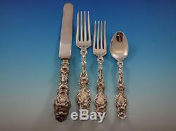 Lily by Whiting Sterling Silver Flatware Set for 12 Service 125 pcs Dinner Old