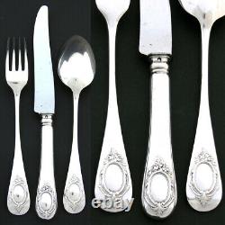 Lovely Antique French Sterling Silver Dinner Sized 3pc Flatware Setting for One