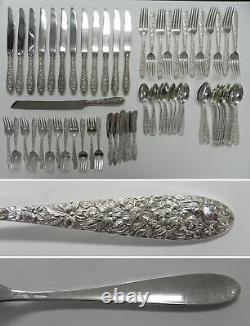 Manchester SOUTHERN ROSE 1910 Sterling Silver 73pc 12 Service Flatware Set