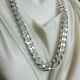 Men Miami Cuban Link Chain 11mm 125gr 24 Inch Solid 925 Sterling Silver Handmade