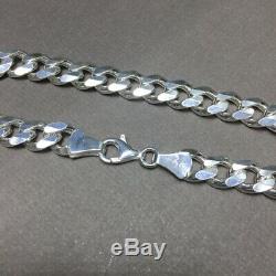 Men Miami Cuban Link Chain 11mm 125GR 24 Inch Solid 925 Sterling Silver Handmade