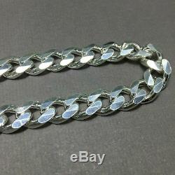 Men Miami Cuban Link Chain 11mm 125GR 24 Inch Solid 925 Sterling Silver Handmade