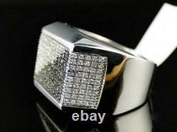 Men's 925 Sterling Silver 2.25 Ct White & Black Round Diamond Pinky Love Ring