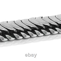 Men's Biker Heavy Wide Bracelet Solid 925 Sterling Silver Size 7 7.5 8 8.5 9 10