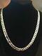 Men's Flat Miami Cuban Link Chain Solid 925 Sterling Silver 8mm Thick Italy Made
