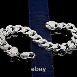 Men's Heavy Silver Bracelet 9 Curb Chain Gift 925 Sterling 2 ounce Gents Gift