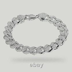 Men's Heavy Silver Bracelet 9 Curb Chain Gift 925 Sterling 2 ounce Gents Gift