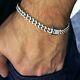 Men's Iced Miami Cuban Bracelet Solid 925 Sterling Silver Micro Pave 8 X 6 Mm