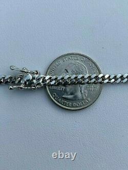 Men's Miami Cuban Chain Solid 925 Sterling Silver 4mm 18-30 Box Lock Necklace