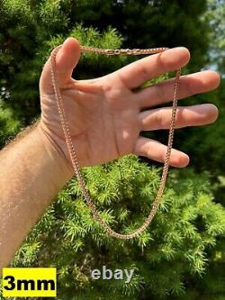 Men's Real 14k Gold Plated Solid 925 Sterling Silver Franco Chain 2-5mm Necklace