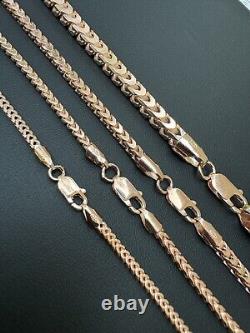 Men's Real 14k Gold Plated Solid 925 Sterling Silver Franco Chain 2-5mm Necklace