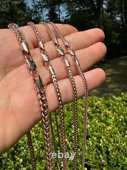 Men's Real 14k Gold Plated Solid 925 Sterling Silver Franco Chain 2-5mm Necklace