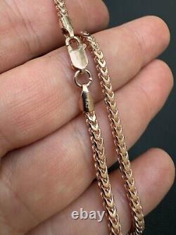 Men's Real 14k Gold Plated Solid 925 Sterling Silver Franco Chain 2-5mm Necklace