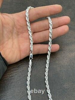 Men's Rope Chain Real Solid 925 Sterling Silver Necklace 6mm 18-30 ITALY MADE