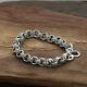 Men's Solid 925 Sterling Silver Bracelet Link Chain Stripe Loop Jewelry 8.5