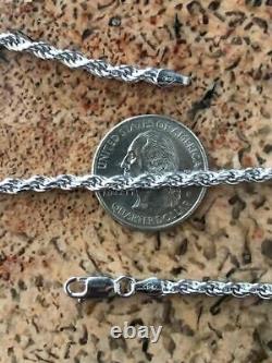 Men's Women's Real Solid 925 Sterling Silver Rope Chain 1.5-5mm 16-30 ITALY