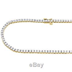 Mens 1 Row Necklace Diamond Tennis Link Choker Chain 18 Sterling Silver 1/2 CT