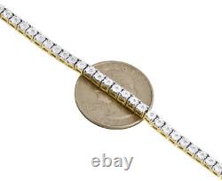 Mens 1 Row Necklace Diamond Tennis Link Choker Chain 20 Sterling Silver 0.60 CT