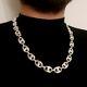 Mens Mariner Puffed Link Chain Necklaces 14mm 69gr 925 Silver Sterling 26inch