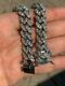 Mens Miami Cuban Bracelet Real Solid 925 Sterling Silver Iced Cz Heavy Link 75g