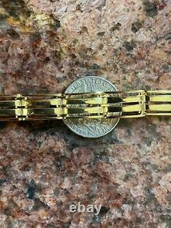 Mens Real 14k Gold Over 925 Sterling Silver Presidential Link Bracelet 10mm