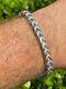 Mens Real Solid 925 Sterling Silver Men's Franco Bracelet 6mm Thick Iced Diamond
