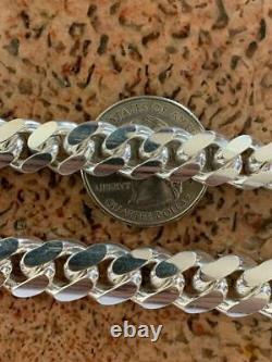 Mens Real Solid 925 Sterling Silver Miami Cuban Bracelet 4-12mm 6.5-9Heavy Link